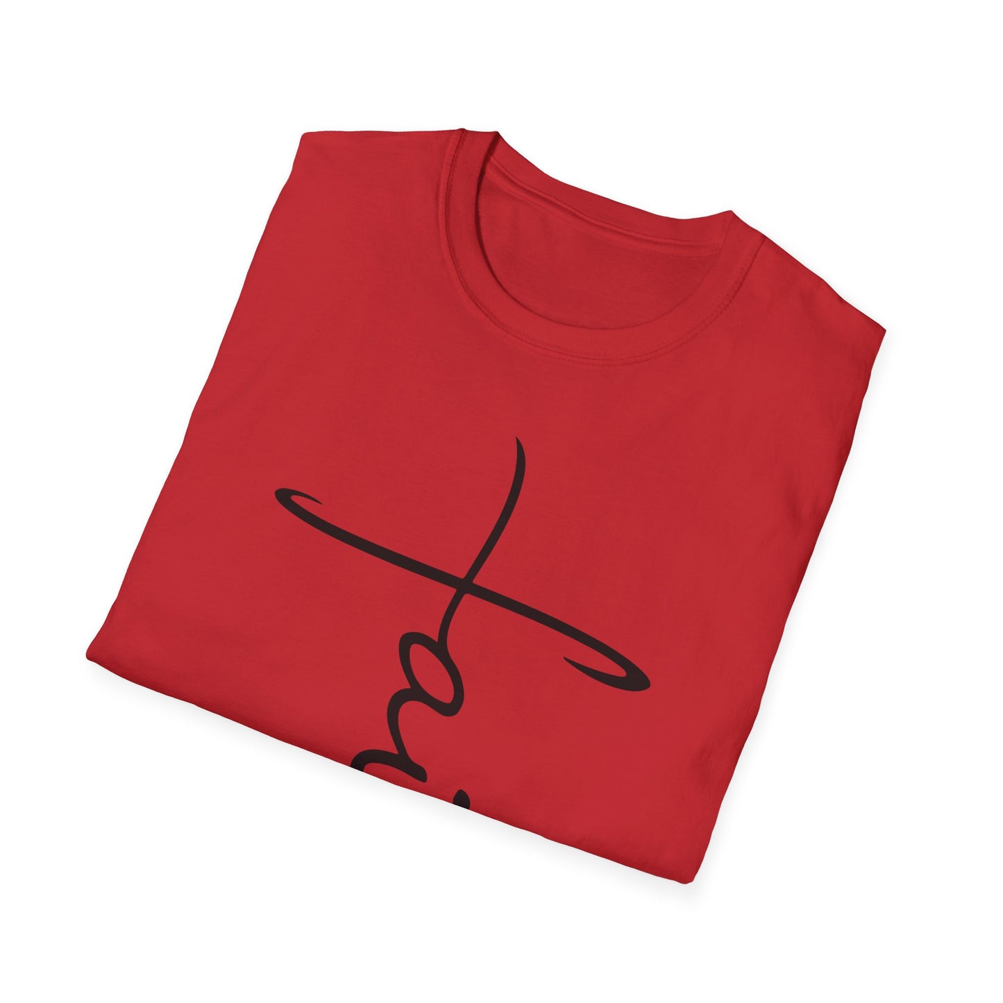 Faith Cross T-Shirt — Vertical Script Christian Tee