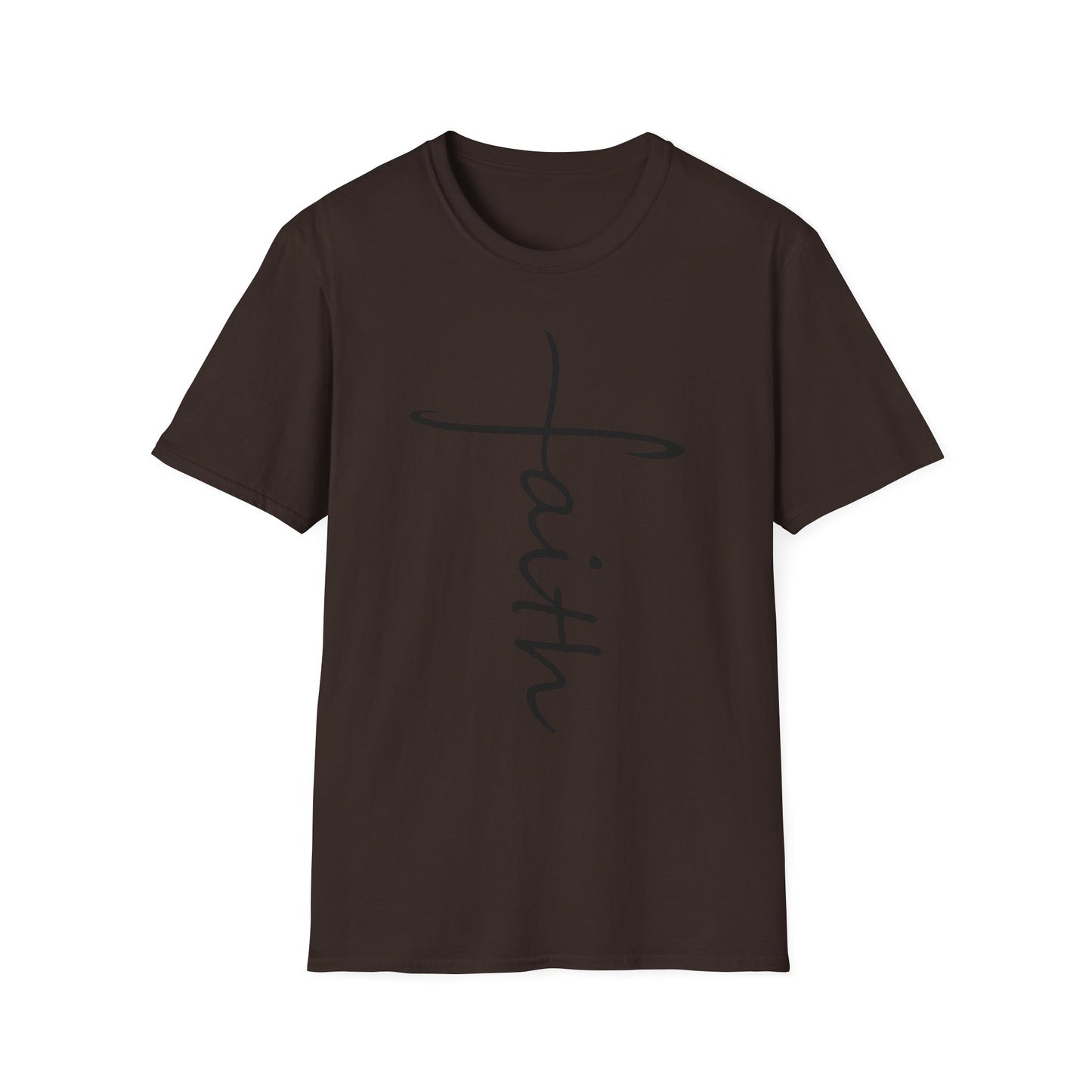 Faith Cross T-Shirt — Vertical Script Christian Tee