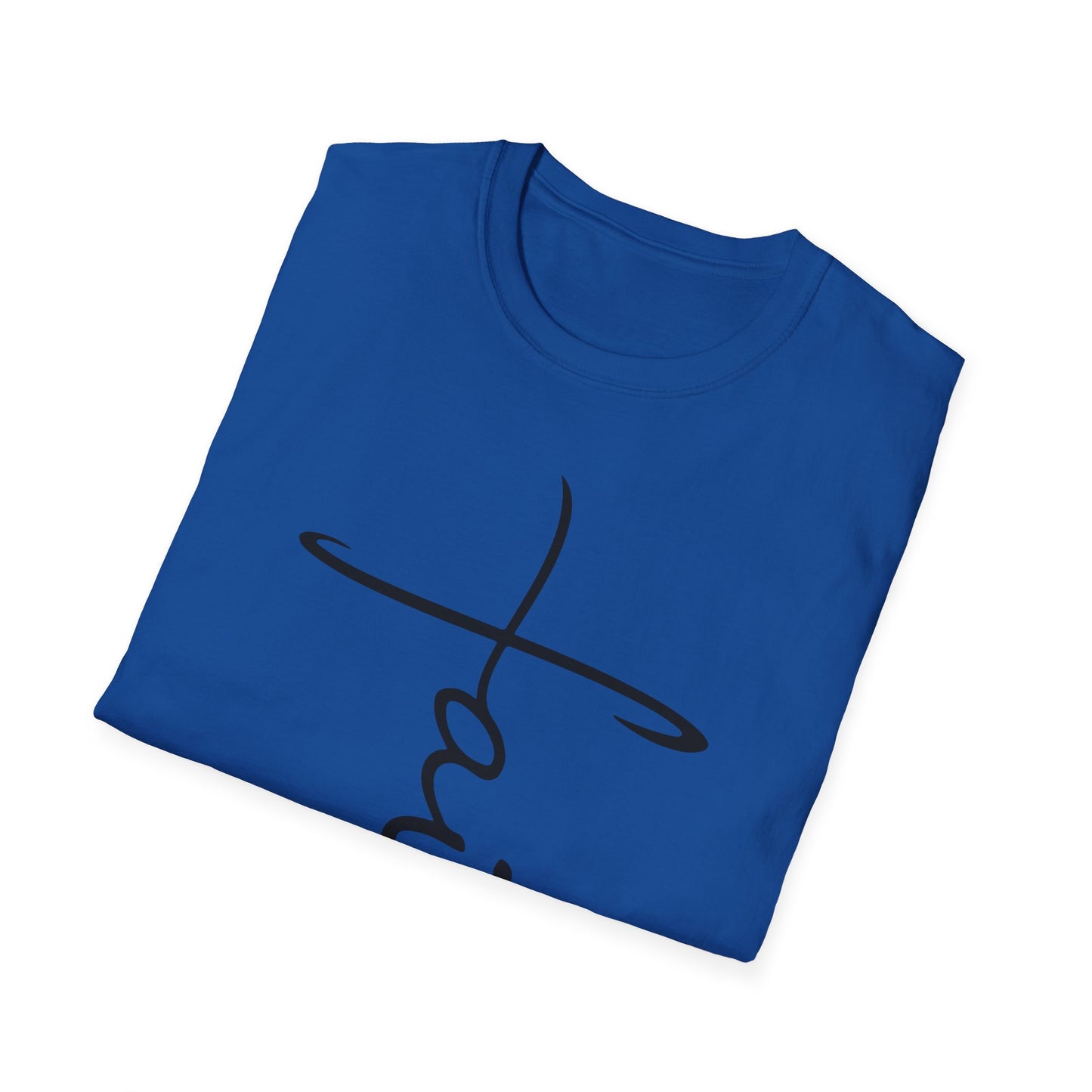 Faith Cross T-Shirt — Vertical Script Christian Tee