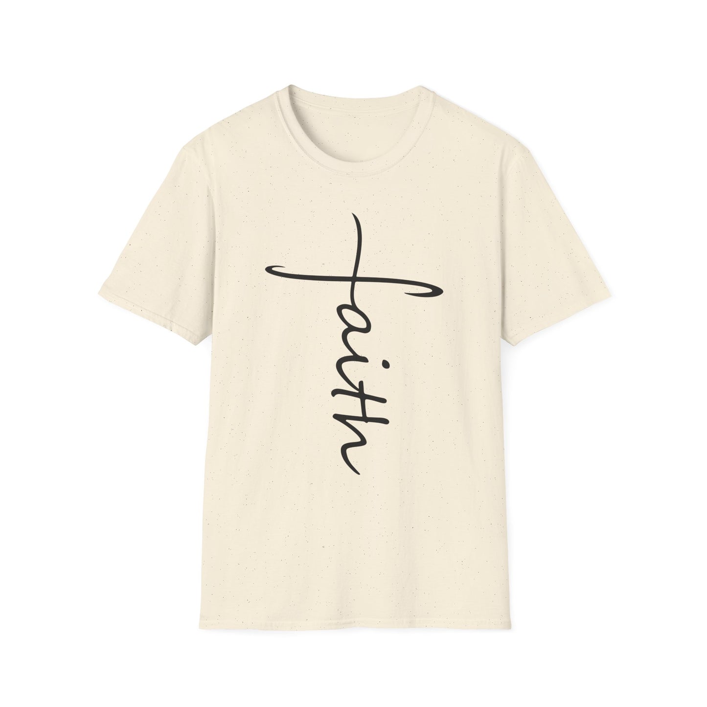 Faith Cross T-Shirt — Vertical Script Christian Tee