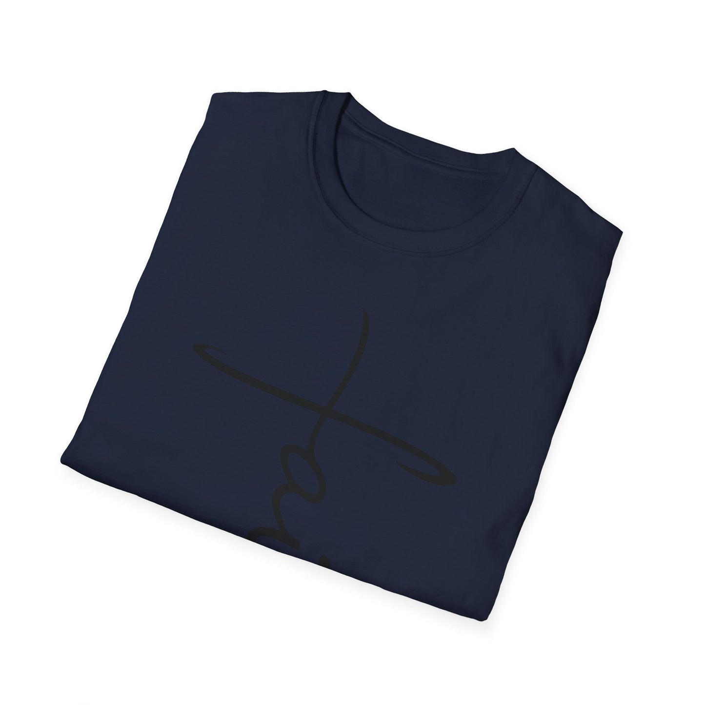 Faith Cross T-Shirt — Vertical Script Christian Tee