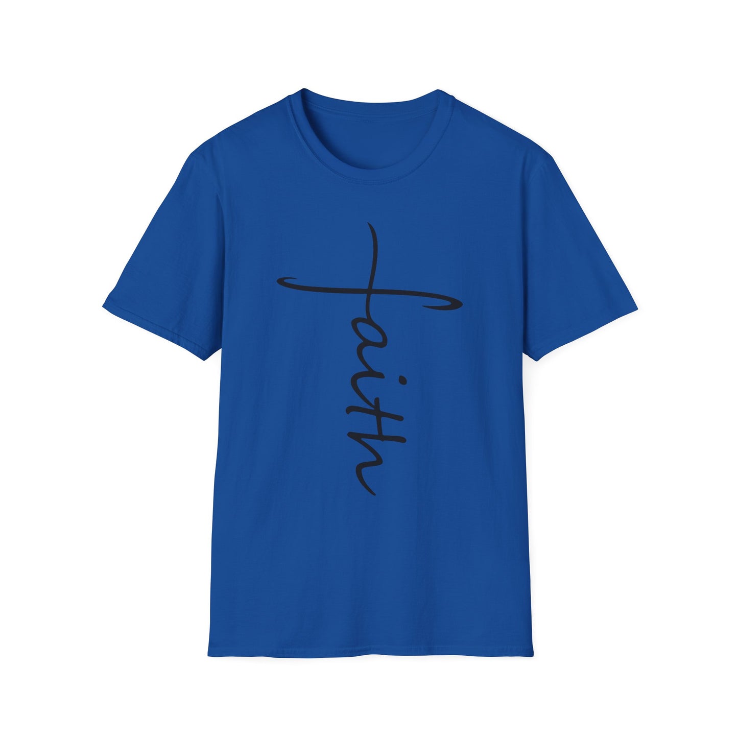 Faith Cross T-Shirt — Vertical Script Christian Tee
