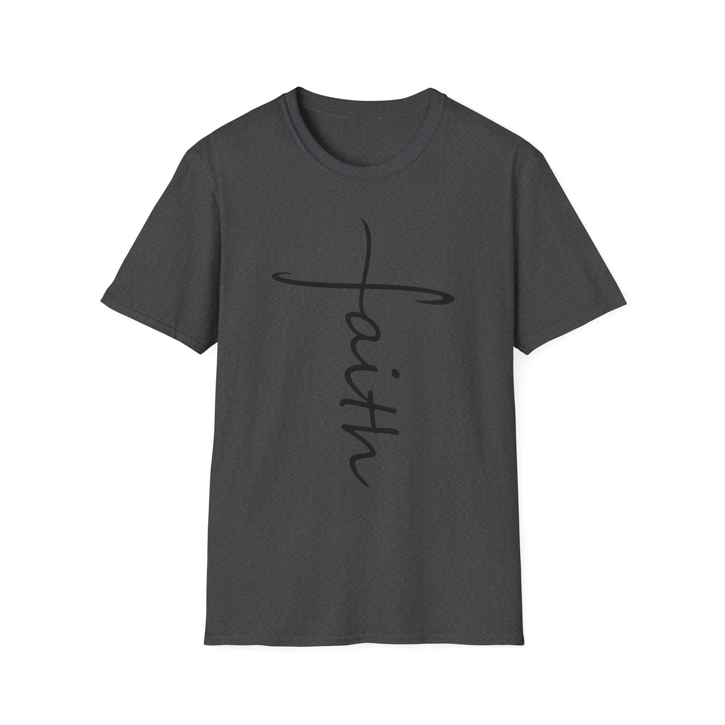 Faith Cross T-Shirt — Vertical Script Christian Tee