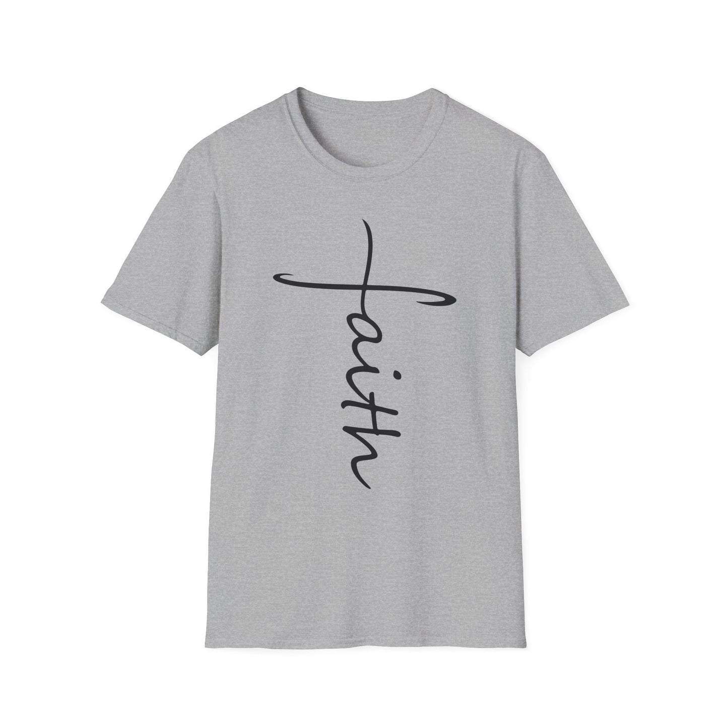 Faith Cross T-Shirt — Vertical Script Christian Tee