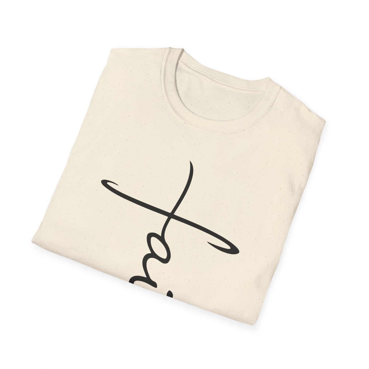 Faith Cross T-Shirt — Vertical Script Christian Tee