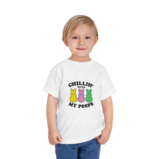 Chillin' With My Peeps Toddler Tee — Cute Easter Bunny Marshmallow Graphic Shirt