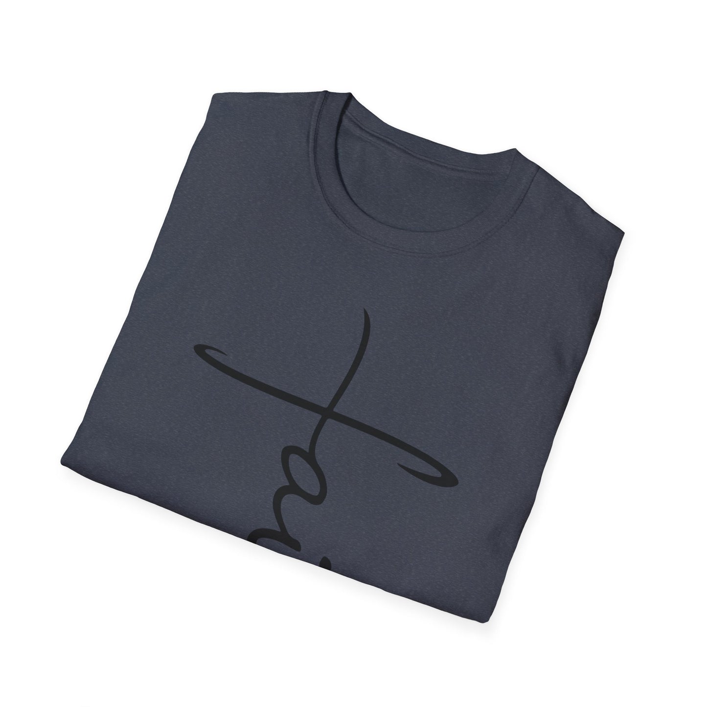 Faith Cross T-Shirt — Vertical Script Christian Tee