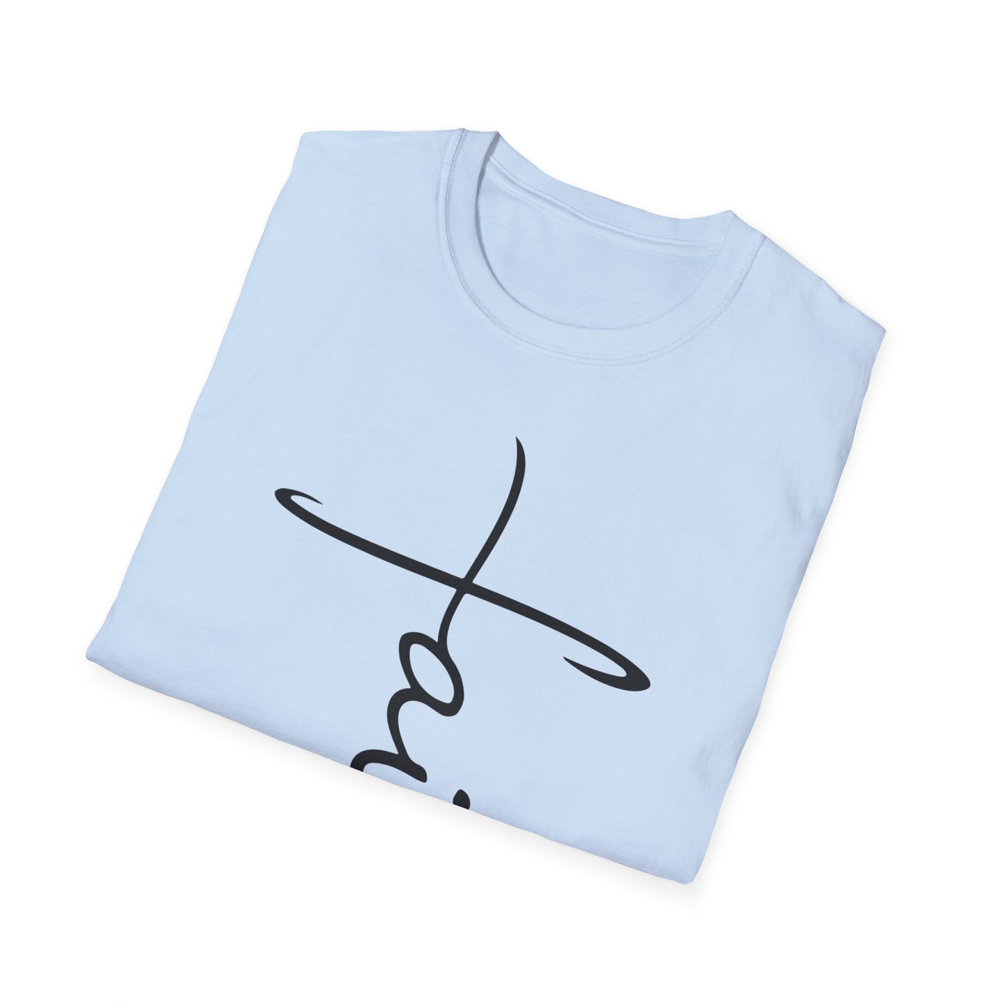 Faith Cross T-Shirt — Vertical Script Christian Tee