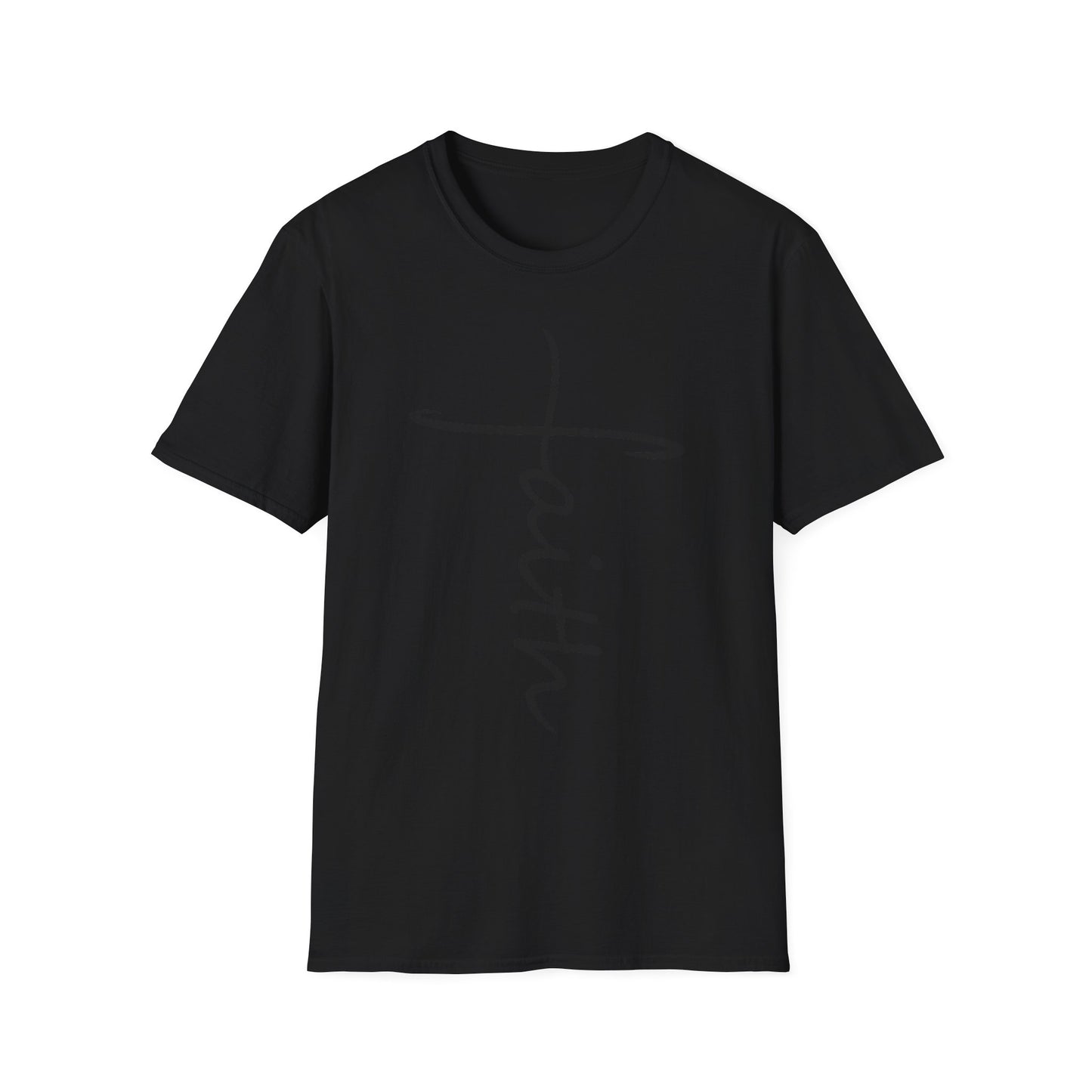 Faith Cross T-Shirt — Vertical Script Christian Tee