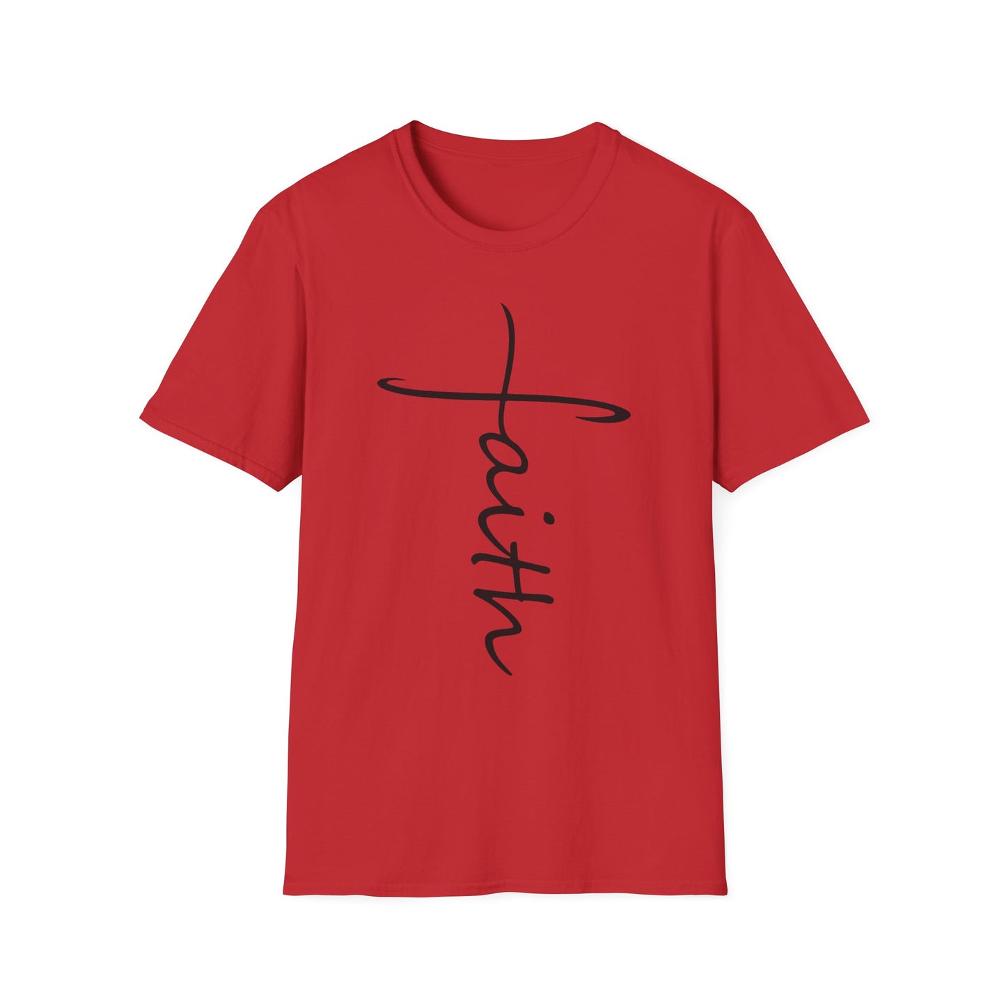 Faith Cross T-Shirt — Vertical Script Christian Tee