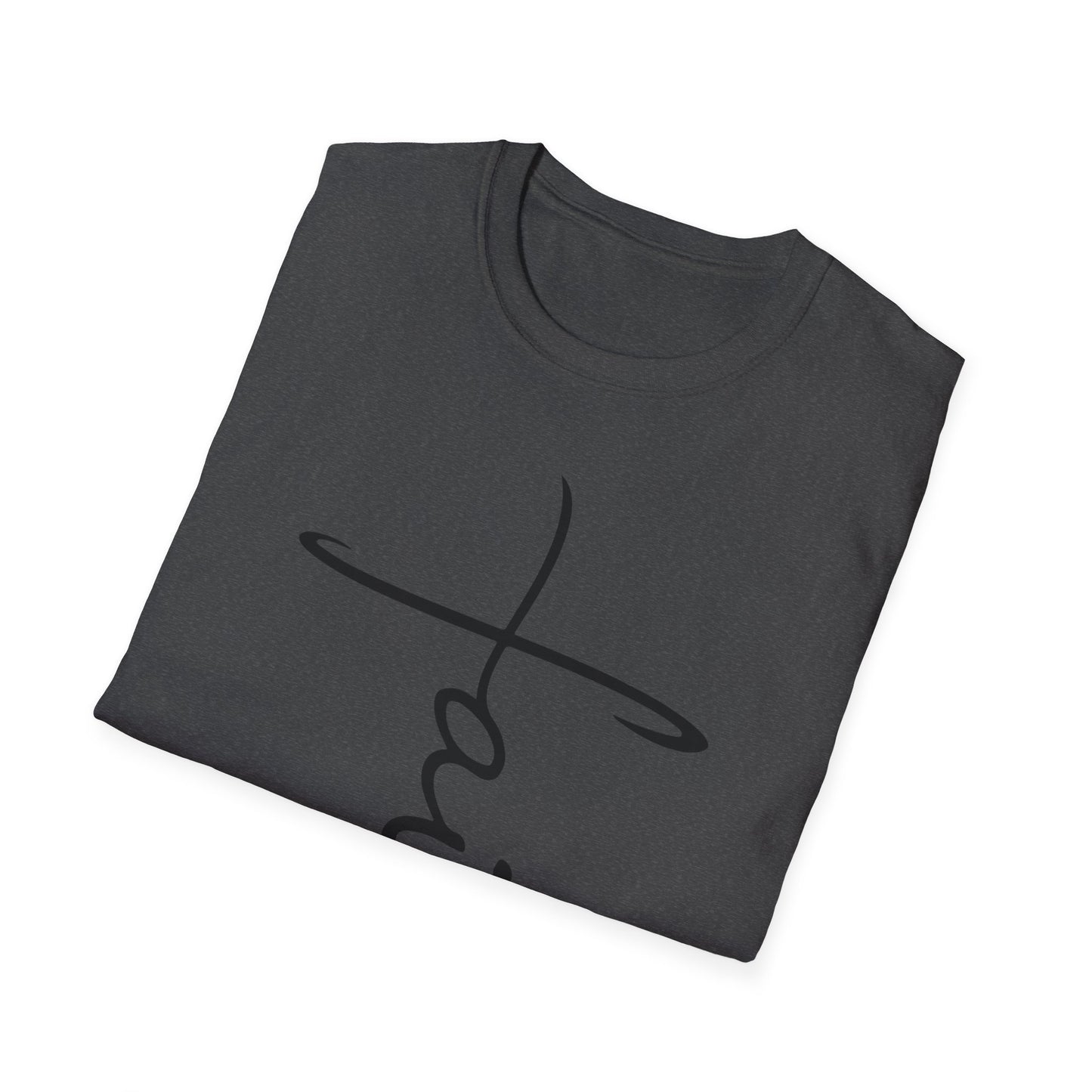Faith Cross T-Shirt — Vertical Script Christian Tee