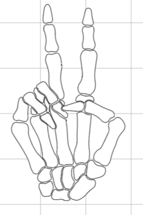 Peace Skeleton hands Decal