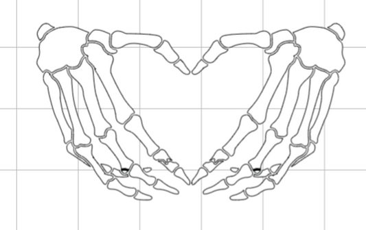 Skeleton Hands Heart Decal