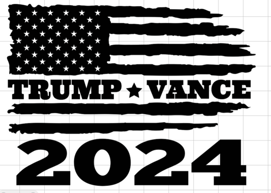 Trump Vance Flag (1 COLOR) Decal